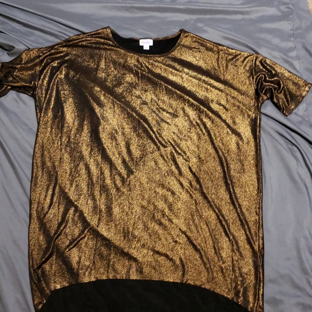 Lularoe Elegant Irma goldish/bronze size L
